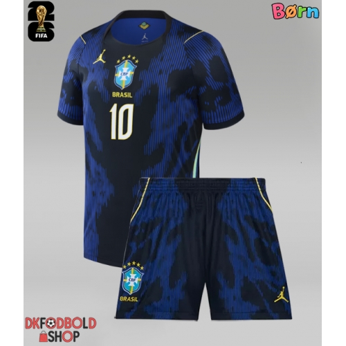 Brasilien Neymar Jr #10 Udebanesæt Børn VM 2026 Kort ærmer (+ korte bukser)